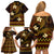 FSM Yap State Family Matching Off Shoulder Short Dress and Hawaiian Shirt Tribal Pattern Gold Version LT01 - Polynesian Pride