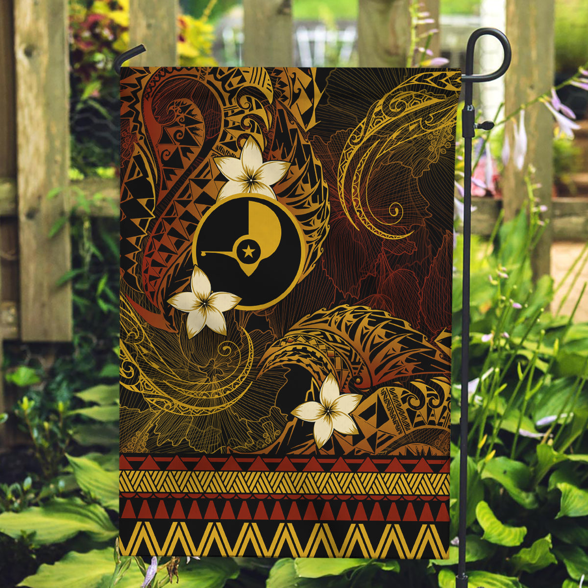 FSM Yap State Garden Flag Tribal Pattern Gold Version LT01 Garden Flag Gold - Polynesian Pride