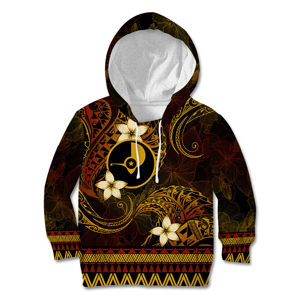 FSM Yap State Kid Hoodie Tribal Pattern Gold Version LT01 Hoodie Gold - Polynesian Pride