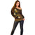 FSM Yap State Off Shoulder Sweater Tribal Pattern Gold Version LT01 - Polynesian Pride