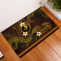 FSM Yap State Rubber Doormat Tribal Pattern Gold Version LT01 Gold - Polynesian Pride