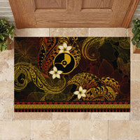 FSM Yap State Rubber Doormat Tribal Pattern Gold Version LT01 - Polynesian Pride