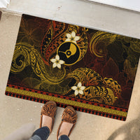 FSM Yap State Rubber Doormat Tribal Pattern Gold Version LT01 - Polynesian Pride