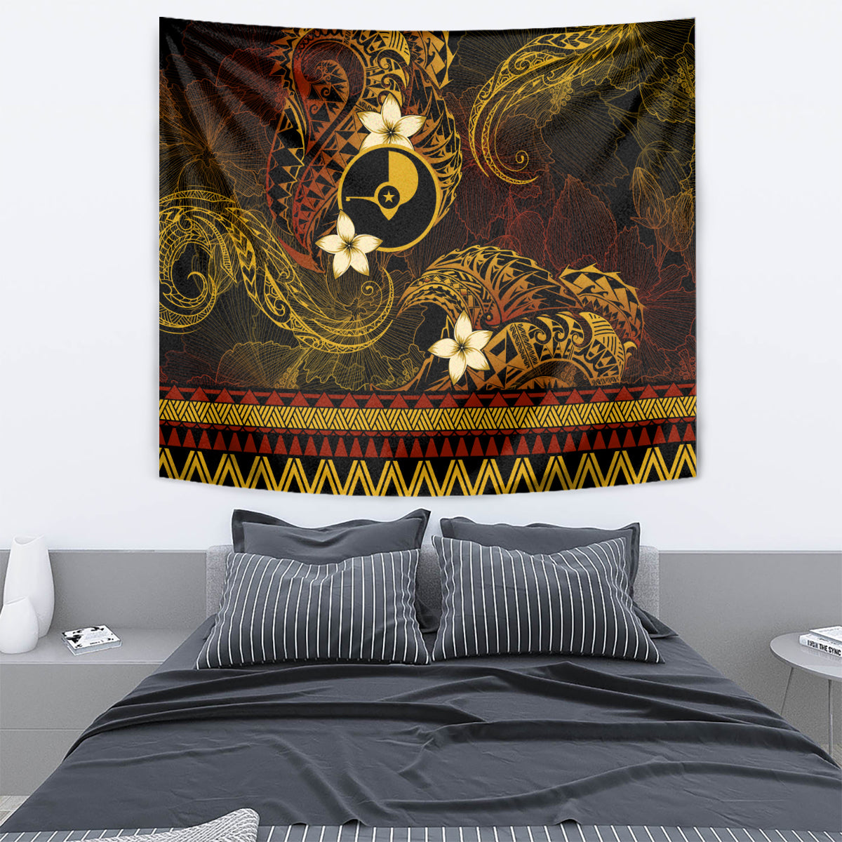 FSM Yap State Tapestry Tribal Pattern Gold Version LT01 - Polynesian Pride
