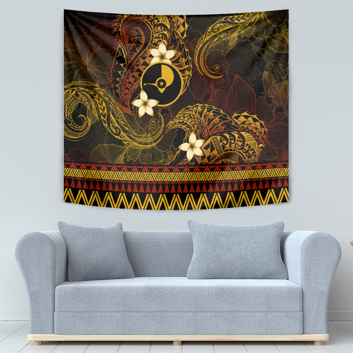 FSM Yap State Tapestry Tribal Pattern Gold Version LT01 - Polynesian Pride