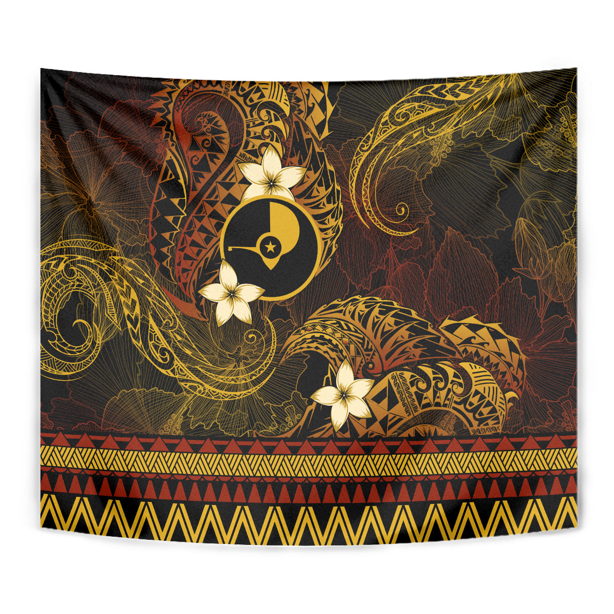 FSM Yap State Tapestry Tribal Pattern Gold Version LT01 - Polynesian Pride