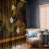FSM Yap State Window Curtain Tribal Pattern Gold Version LT01 - Polynesian Pride