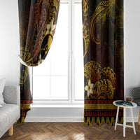 FSM Yap State Window Curtain Tribal Pattern Gold Version LT01 - Polynesian Pride