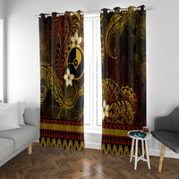 FSM Yap State Window Curtain Tribal Pattern Gold Version LT01 With Grommets Gold - Polynesian Pride