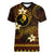 FSM Yap State Women V Neck T Shirt Tribal Pattern Gold Version LT01 Female Gold - Polynesian Pride