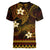 FSM Yap State Women V Neck T Shirt Tribal Pattern Gold Version LT01 - Polynesian Pride