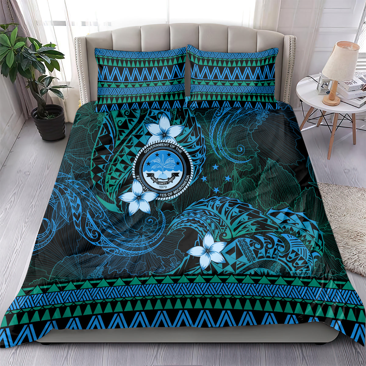 FSM Culture Day Bedding Set Tribal Pattern Ocean Version LT01 - Polynesian Pride