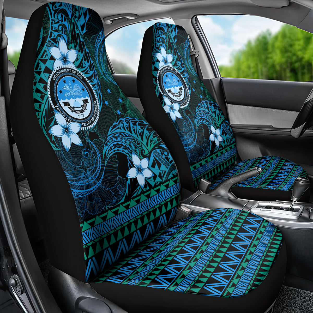 FSM Culture Day Car Seat Cover Tribal Pattern Ocean Version LT01 - Polynesian Pride
