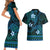 FSM Culture Day Couples Matching Short Sleeve Bodycon Dress and Hawaiian Shirt Tribal Pattern Ocean Version LT01 - Polynesian Pride