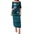 FSM Culture Day Puletasi Tribal Pattern Ocean Version LT01 Long Dress Blue - Polynesian Pride