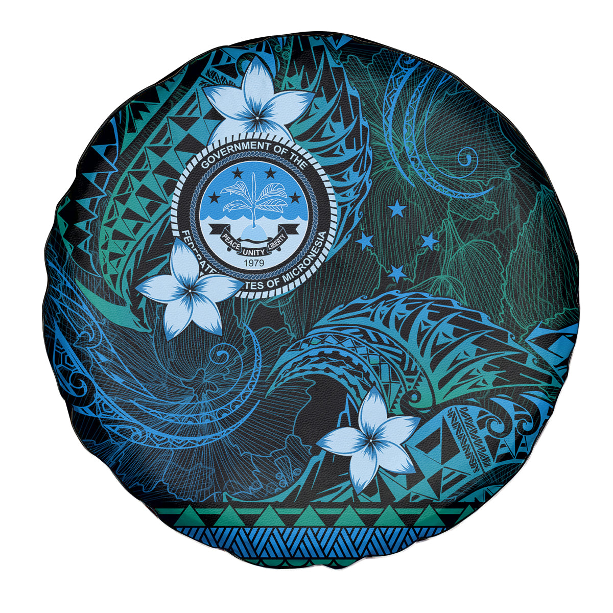FSM Culture Day Spare Tire Cover Tribal Pattern Ocean Version LT01 - Polynesian Pride
