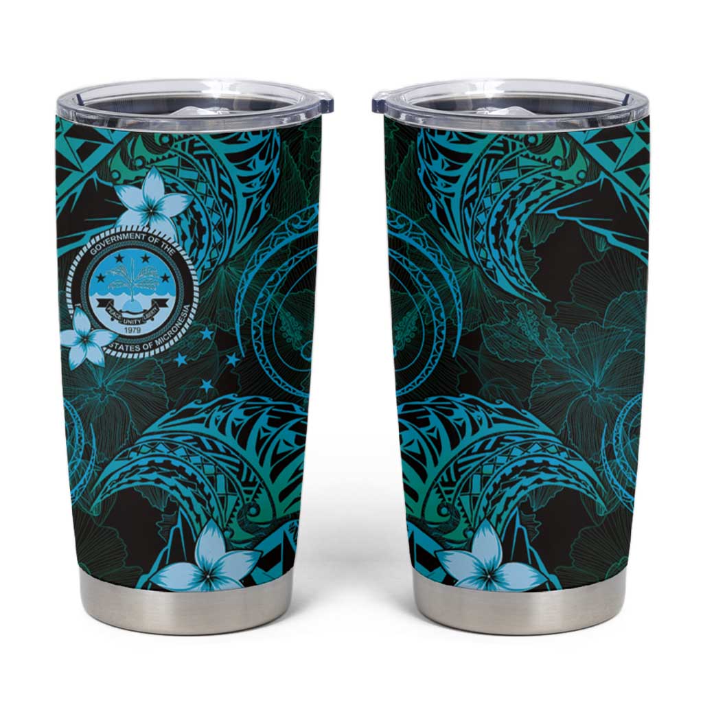 FSM Culture Day Tumbler Cup Tribal Pattern Ocean Version LT01 Blue - Polynesian Pride