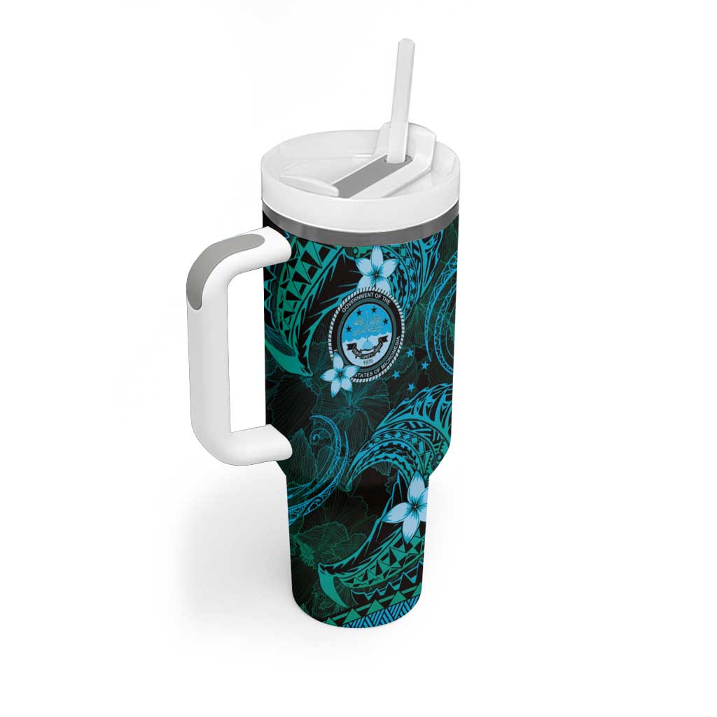 FSM Culture Day Tumbler With Handle Tribal Pattern Ocean Version LT01 - Polynesian Pride