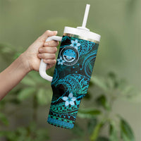 FSM Culture Day Tumbler With Handle Tribal Pattern Ocean Version LT01 - Polynesian Pride