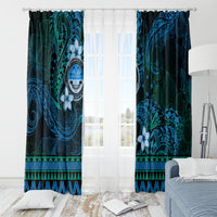 FSM Culture Day Window Curtain Tribal Pattern Ocean Version LT01 - Polynesian Pride