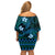 FSM Chuuk State Family Matching Off Shoulder Short Dress and Hawaiian Shirt Tribal Pattern Ocean Version LT01 - Polynesian Pride