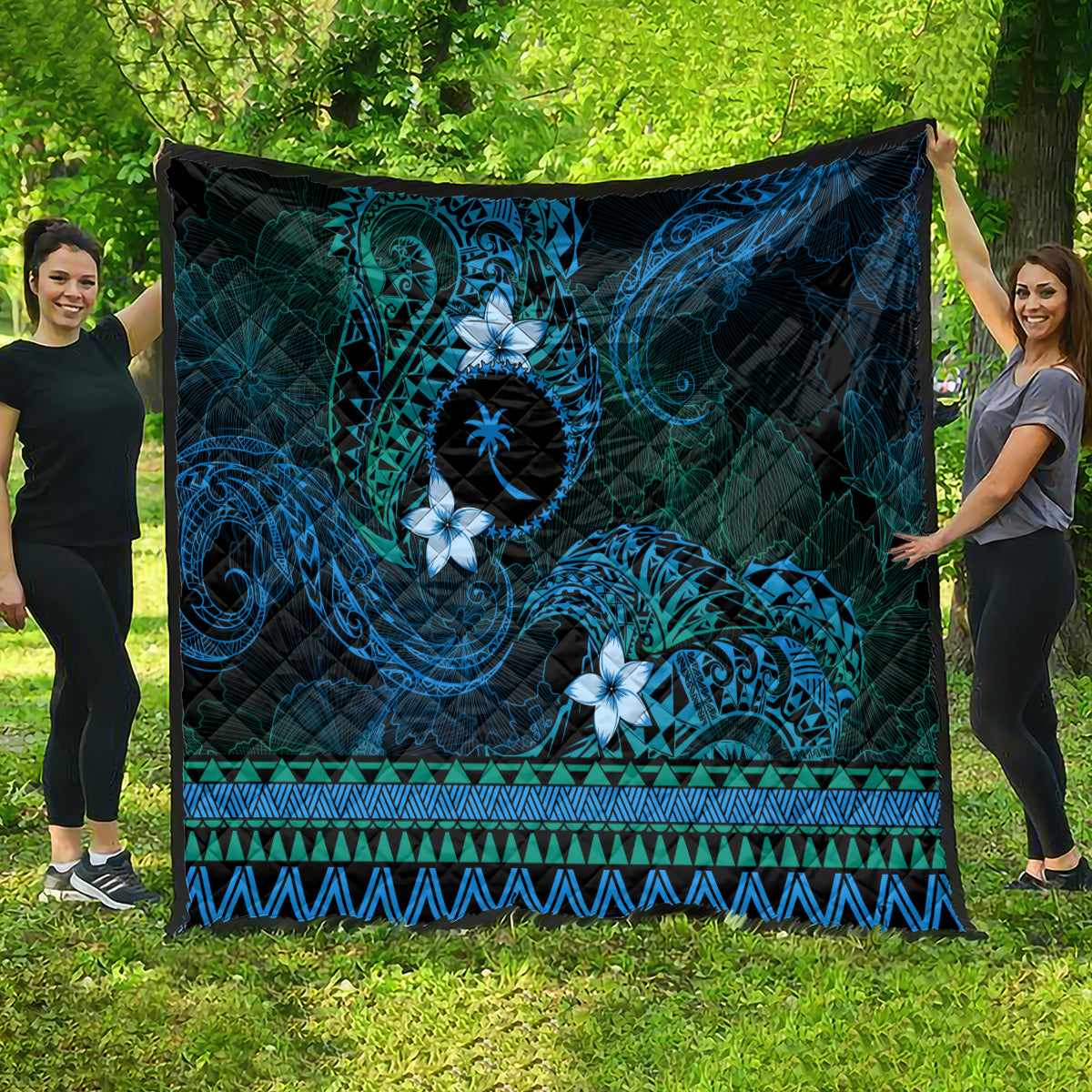 FSM Chuuk State Quilt Tribal Pattern Ocean Version LT01 - Polynesian Pride
