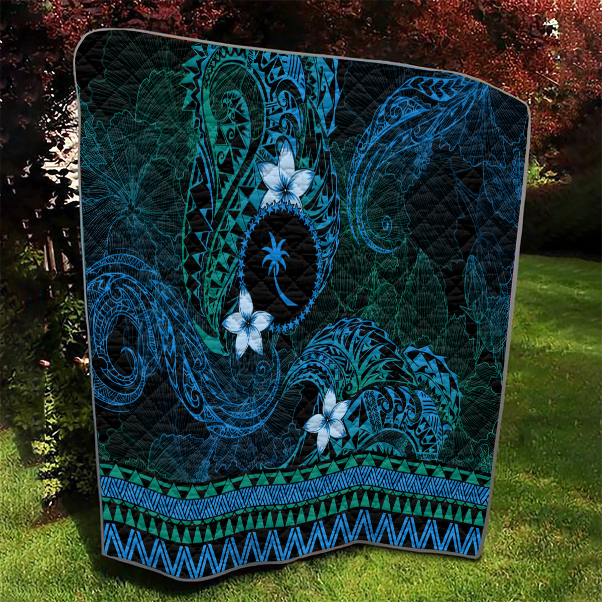 FSM Chuuk State Quilt Tribal Pattern Ocean Version LT01 - Polynesian Pride