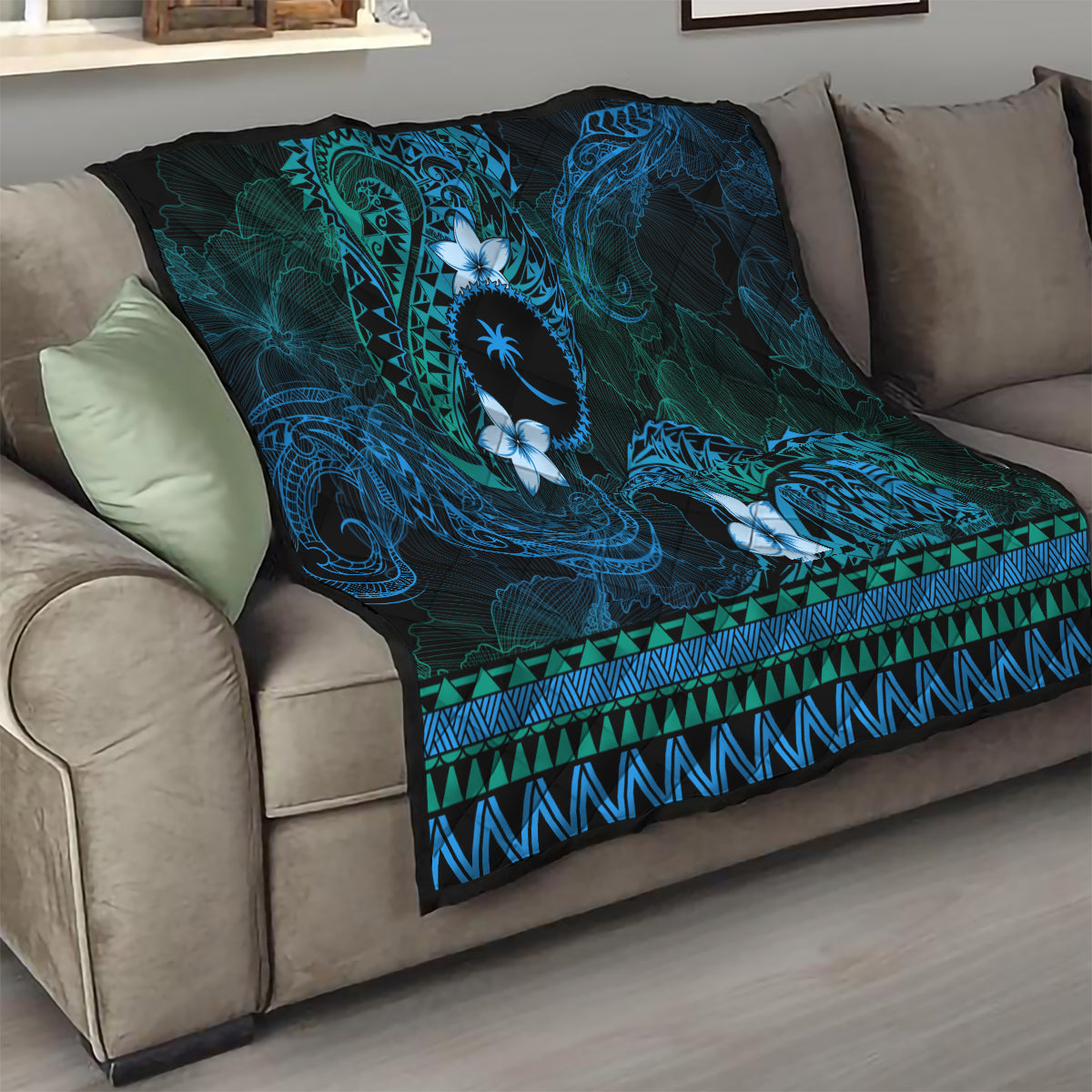 FSM Chuuk State Quilt Tribal Pattern Ocean Version LT01 - Polynesian Pride
