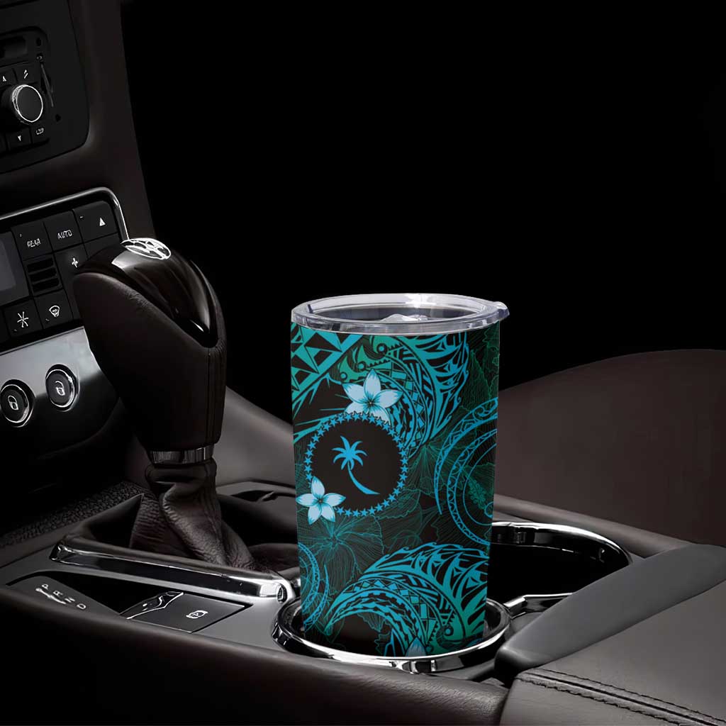 FSM Chuuk State Tumbler Cup Tribal Pattern Ocean Version LT01 - Polynesian Pride