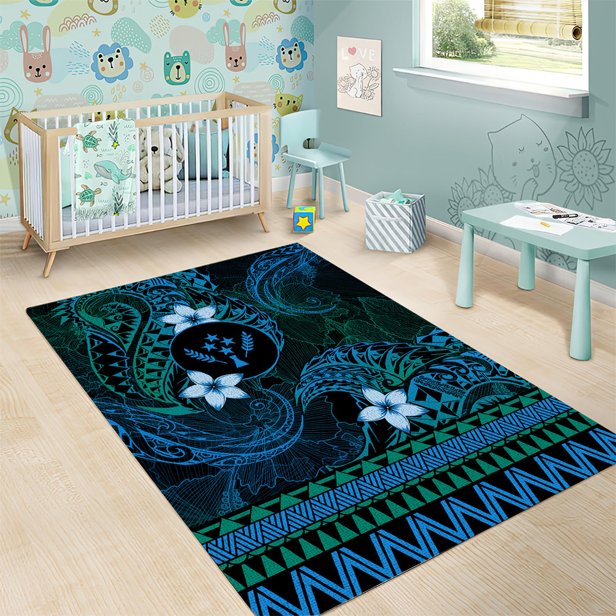 FSM Kosrae State Area Rug Tribal Pattern Ocean Version LT01 - Polynesian Pride