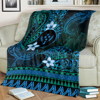 FSM Kosrae State Blanket Tribal Pattern Ocean Version LT01 - Polynesian Pride