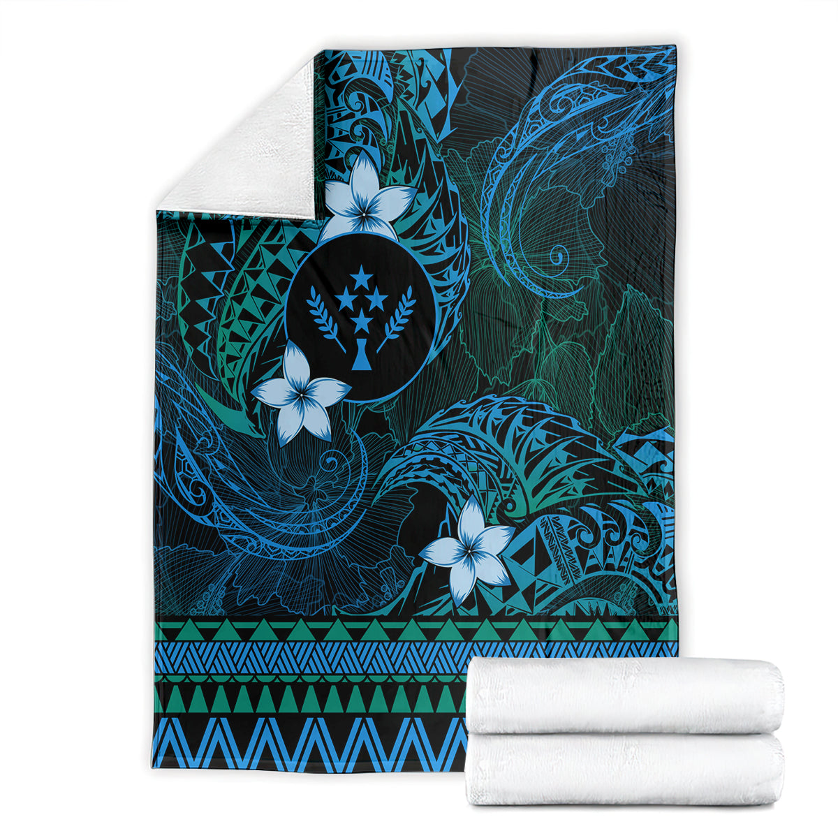 FSM Kosrae State Blanket Tribal Pattern Ocean Version LT01 - Polynesian Pride