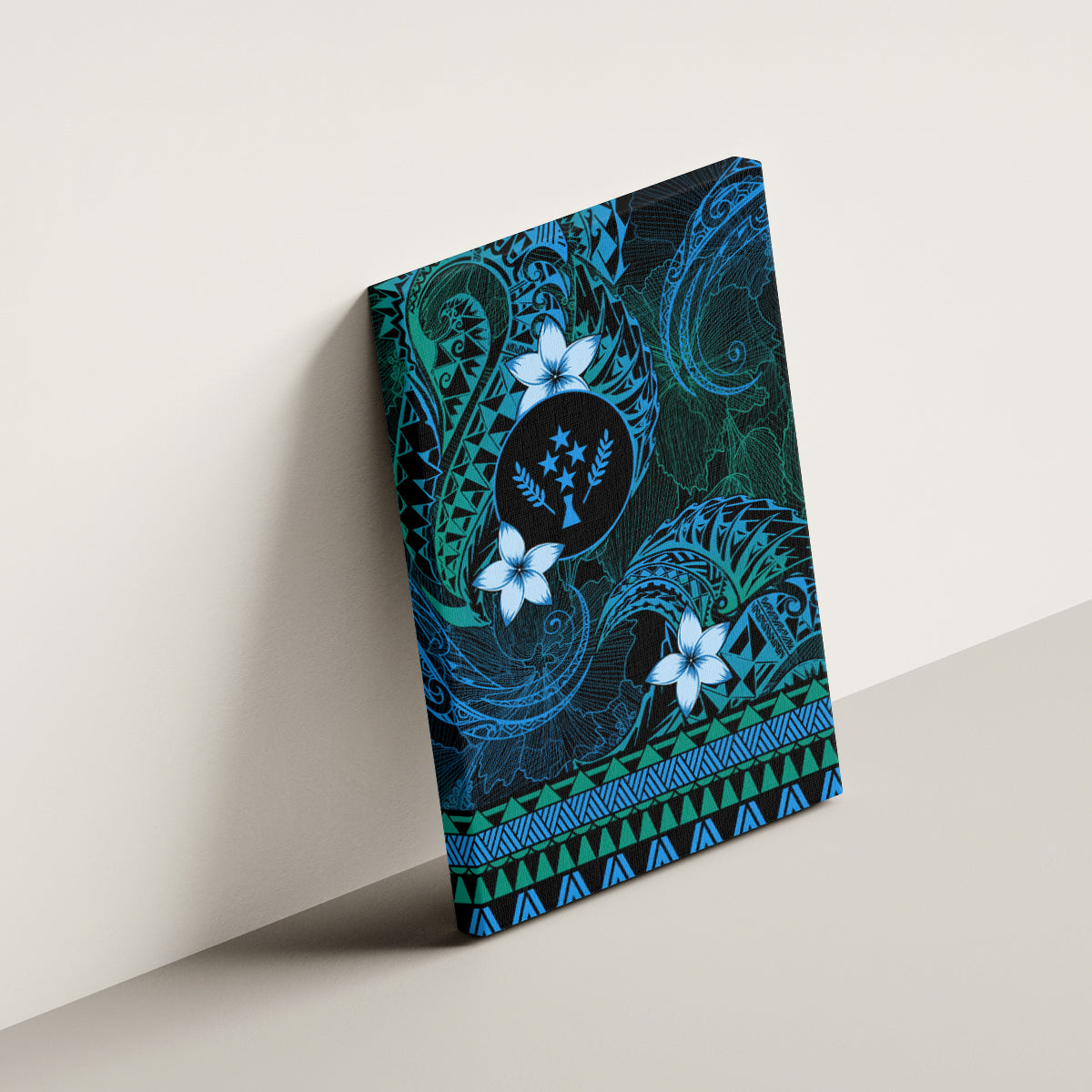 FSM Kosrae State Canvas Wall Art Tribal Pattern Ocean Version LT01 - Polynesian Pride