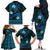 FSM Kosrae State Family Matching Off Shoulder Long Sleeve Dress and Hawaiian Shirt Tribal Pattern Ocean Version LT01 - Polynesian Pride