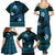 FSM Kosrae State Family Matching Summer Maxi Dress and Hawaiian Shirt Tribal Pattern Ocean Version LT01 - Polynesian Pride