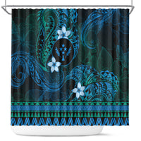 FSM Kosrae State Shower Curtain Tribal Pattern Ocean Version LT01 Blue - Polynesian Pride
