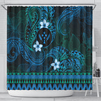 FSM Kosrae State Shower Curtain Tribal Pattern Ocean Version LT01 - Polynesian Pride