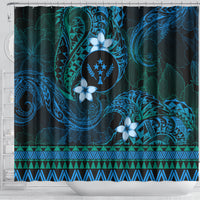 FSM Kosrae State Shower Curtain Tribal Pattern Ocean Version LT01 - Polynesian Pride