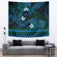 FSM Kosrae State Tapestry Tribal Pattern Ocean Version LT01 Blue - Polynesian Pride