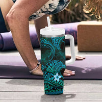 FSM Kosrae State Tumbler With Handle Tribal Pattern Ocean Version LT01 - Polynesian Pride