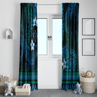 FSM Kosrae State Window Curtain Tribal Pattern Ocean Version LT01 - Polynesian Pride