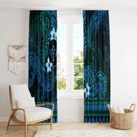 FSM Kosrae State Window Curtain Tribal Pattern Ocean Version LT01 - Polynesian Pride