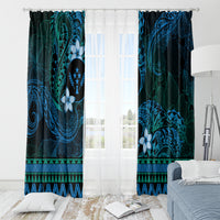 FSM Kosrae State Window Curtain Tribal Pattern Ocean Version LT01 - Polynesian Pride