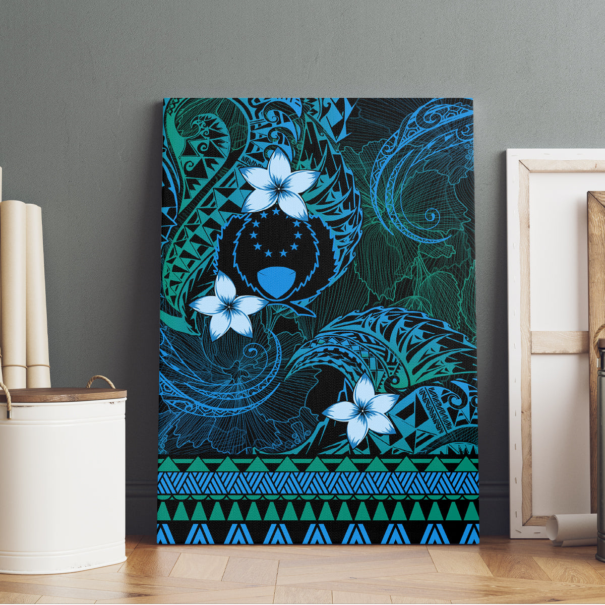 FSM Pohnpei State Canvas Wall Art Tribal Pattern Ocean Version LT01 - Polynesian Pride