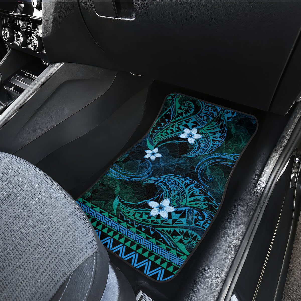 FSM Pohnpei State Car Mats Tribal Pattern Ocean Version LT01 - Polynesian Pride