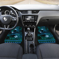 FSM Pohnpei State Car Mats Tribal Pattern Ocean Version LT01 Set 2pcs - Front Blue - Polynesian Pride