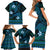 FSM Pohnpei State Family Matching Short Sleeve Bodycon Dress and Hawaiian Shirt Tribal Pattern Ocean Version LT01 - Polynesian Pride