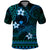 FSM Pohnpei State Polo Shirt Tribal Pattern Ocean Version LT01 Blue - Polynesian Pride