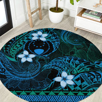 FSM Pohnpei State Round Carpet Tribal Pattern Ocean Version LT01 Blue - Polynesian Pride