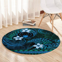FSM Pohnpei State Round Carpet Tribal Pattern Ocean Version LT01 - Polynesian Pride